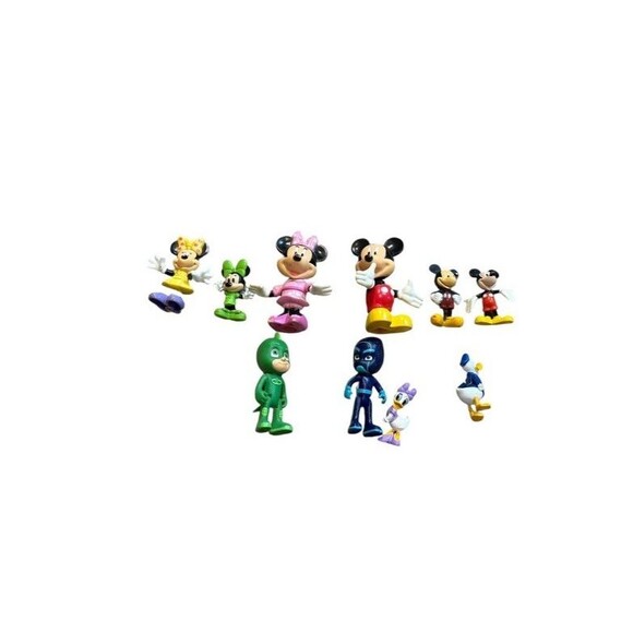 Assorted Lot Of 10 Action Figures Misc Disney PJ Masks Mickey Minnie Donald - Picture 1 of 3